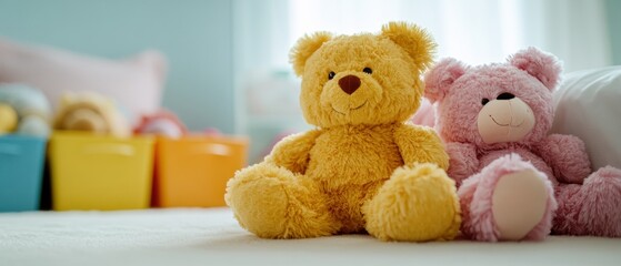 Pastel Playroom Serenity Minimalist Kids Organization with Soft Plush Comfort - Modern Parenting and Home Styling Aesthetic for Gen Z Wellness