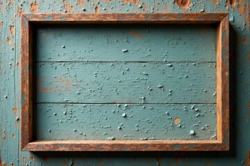 Naklejka premium Rustic, weathered wood frame, distressed finish, photography prop, background