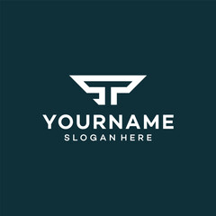 Letter S P logo design vector illustration