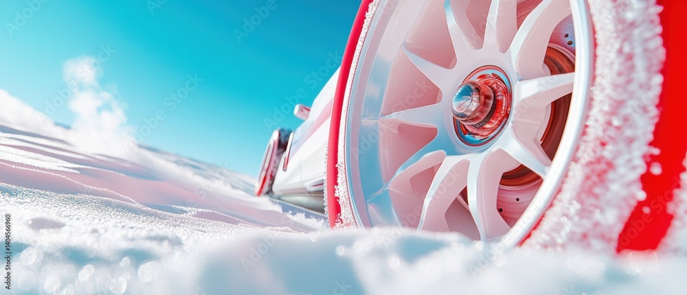 Leinwandbilder hyper-realistic motorsport performance frost-kissed formula 1 wheel showcasing next-gen aerodynamic 