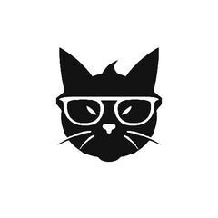 Fototapeta premium black cat on white background vector