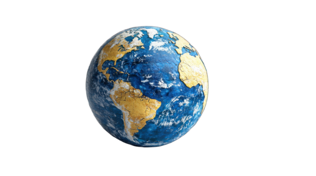 Realistic 3D Rendering of Earth Highlighting Geopolitical Features in High-Quality Photography for Various Uses - Powered by Adobe