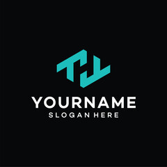 letter T H logo design vector template illustration.
