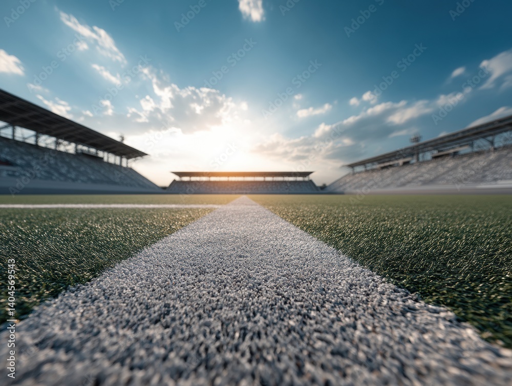 Aufkleber immersive stadium minimalism empty soccer arena capturing post-digital sporting landscapes with cine