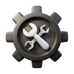 Chrome steel gear wheel a heavy metal icon