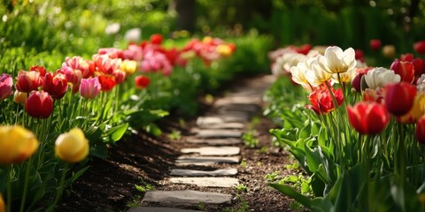 Eco-Chic Floral Tourism Vibrant Dutch Tulip Garden Experience with Sustainable Landscape Design, Inspiring Mindful Travel and Cultural Heritage