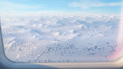 Aerial View of Snowy Mountains Under Clear Blue Sky  