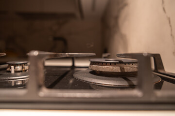 Gas Stovetop Cleaning Dirty Burner Maintenance Kitchen