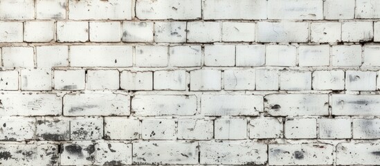 Fototapeta premium Abstract aged white brick wall texture background. AI generated image