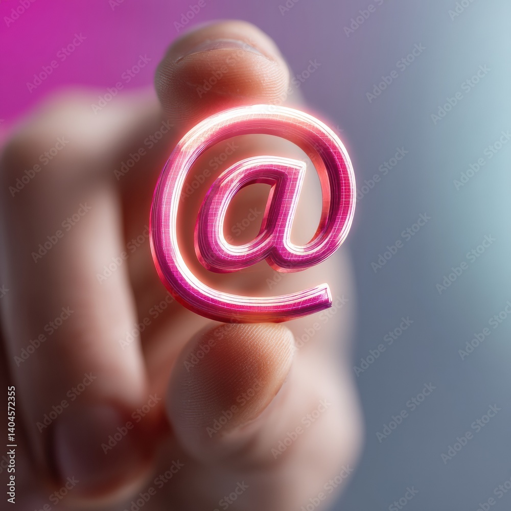Poster Digital Communication Revolution Luminescent @ Symbol in Hyper-Realistic Neon - Next-Gen Messaging Innovation for Tech-Driven Professionals