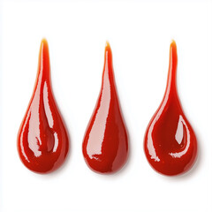 Obraz premium Ketchup of three different shapes isolate on white background 