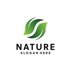 leaf logo vector template illustration