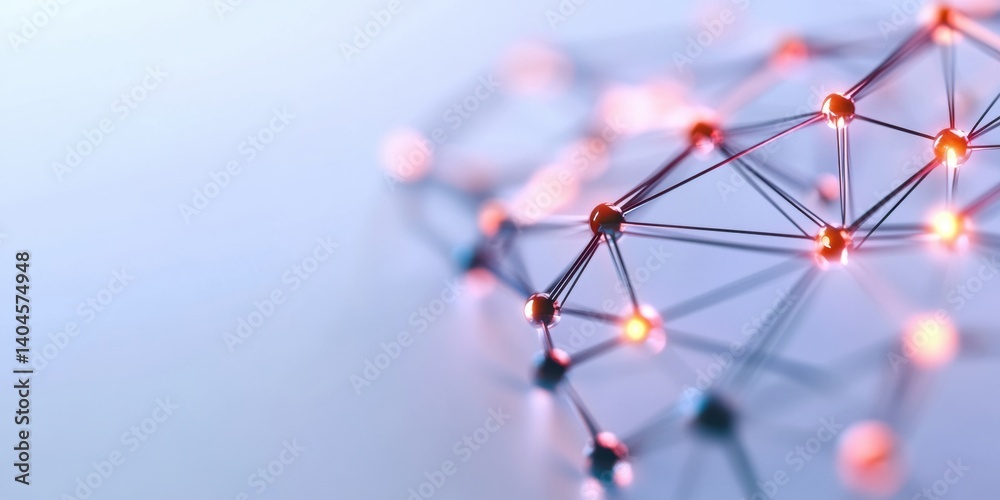 Aufkleber Quantum Connectivity Visualization Emerging AI Network Dynamics with Illuminated Neural Mesh - Innovative Technology Infrastructure for Digital Transformation