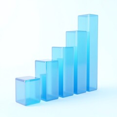 Blue Glass Cubes Ascending Graph Modern Minimalist