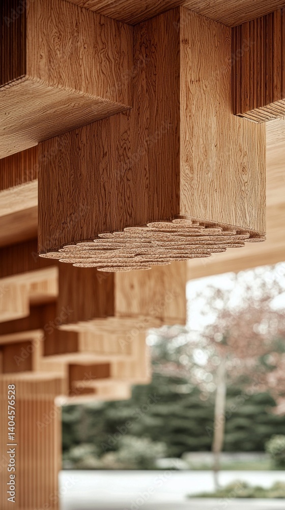 Poster this close-up showcases the elegant interlocking patterns and textures of cross-laminated timber, hi
