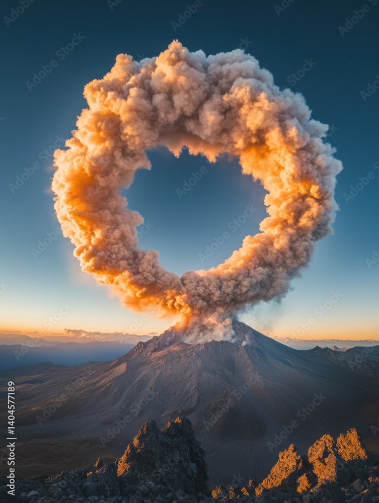 Aufkleber apocalyptic climate visualizer dramatic volcanic eruption capturing geological transformation and en