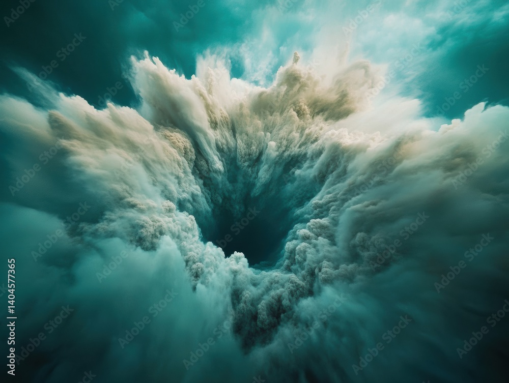 Poster Quantum Fluid Dynamics Immersive AI-Generated Vortex Visualization for Tech Innovation, Climate Modeling, and Advanced Scientific Simulation Aesthetics
