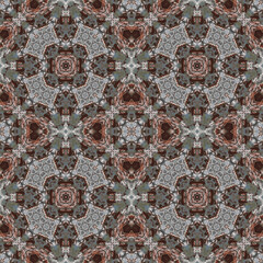 Seamless abstract pattern. Symmetrical texture. Kaleidoscope