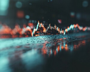 Futuristic Financial Analytics Immersive Digital Stock Market Visualization with Holographic Data Projection - Next-Gen Trading Intelligence and AI-Driven Market Insights