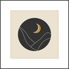 Trendy minimalist landscape mid century abstract art