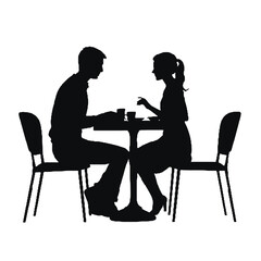 silhouette of a couple in a restaurant