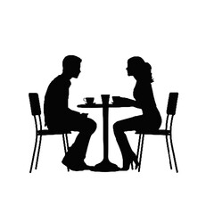 silhouette of a couple in a restaurant