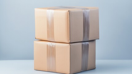 Obraz premium Two stacked cardboard boxes (1)