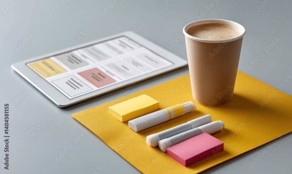Leinwandbilder minimalist ux design workflow digital persona mapping with ergonomic color psychology - innovative u