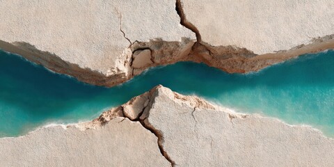 Climate Resilience Visual Fractured Infrastructure Landscape Revealing Geological Transformation, Sustainable Design Innovation for Adaptive Urban Environments