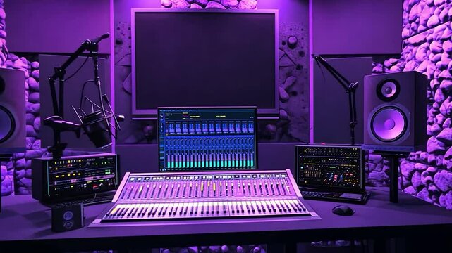 Purple Recording Studio Equipment