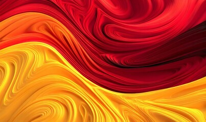 Abstract Red and Gold Swirling Fluid Dynamic Background Design Artistic Modern Texture Wallpaper Image Digital Illustration Vibrant Energy Powerful   