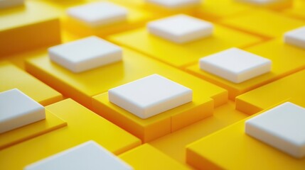 Abstract geometric pattern of yellow and white squares