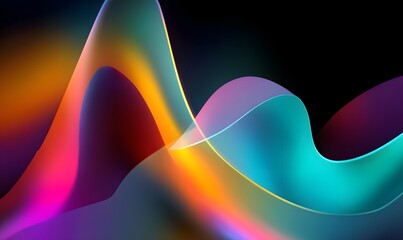 Abstract Colorful Waves Vibrant Gradient Background Design Modern Digital Art Illustration Smooth Flowing Lines Dynamic Energy Artistic Neon Hues     