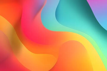Abstract Colorful Waves Fluid Design Vibrant Gradient Background Modern Digital Art Smooth Shapes Orange Yellow Red Pink Teal Green Summer Energy     