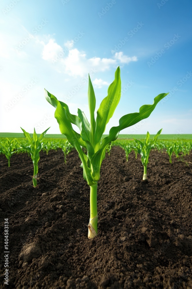Aufkleber regenerative agriculture insights young corn seedlings emerging in precision-planted field - future 