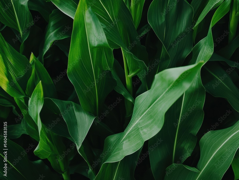 Aufkleber green vitality immersive botanical macro exploring biophilic design trends, sustainable wellness and