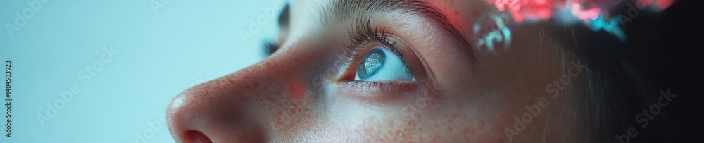 Poster immersive wellness tech next-gen biometric visualization with cinematic ar color overlay - futuristi