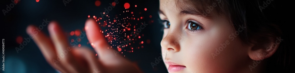 Poster Quantum Imagination Gen Z Digital Native Exploring Futuristic Interactive Data Visualization through Immersive Holographic Gesture Technology and Sensory Learning Experience
