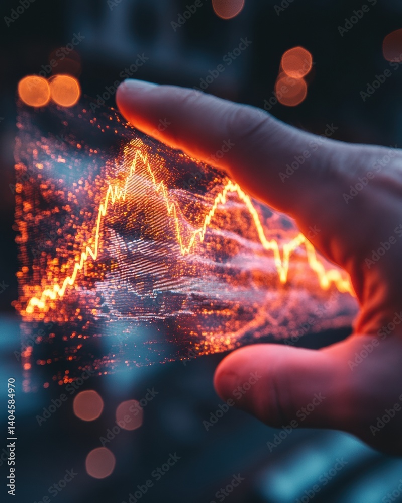 Leinwandbilder futuristic financial insights immersive holographic data visualization showcasing dynamic market tre