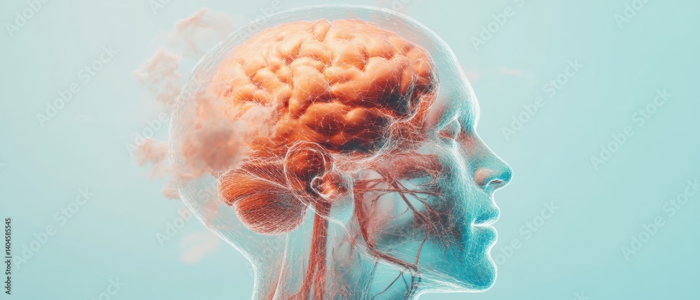 Aufkleber neurotechnology visualization ai-powered transparent anatomy exploring human brain connectivity and 