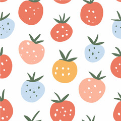 Cherry tomato pattern.Exquisite vector vegetable patterns. 