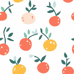 Cherry tomato pattern.Exquisite vector vegetable patterns. 