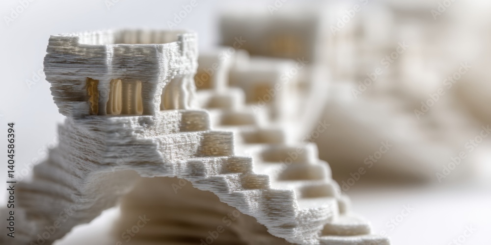 Poster innovative printed architectural model minimalist parametric design showcasing cutting-edge digital 