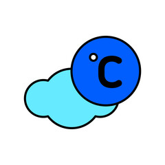 Icon a degree Celsius, isolated against a clean background.