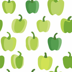 Green pepper pattern.Exquisite vector vegetable patterns. 