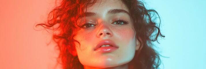 Obraz premium Emotional Resilience in Gen Z Vibrant Chromatic Portrait Exploring Vulnerability, Mental Health Awareness, and Contemporary Personal Branding