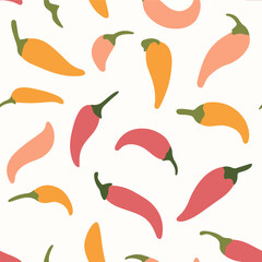 Hot pepper pattern.Exquisite vector vegetable patterns. 