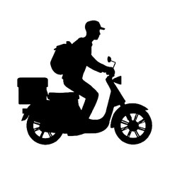 Fototapeta premium delivery guy silhouette