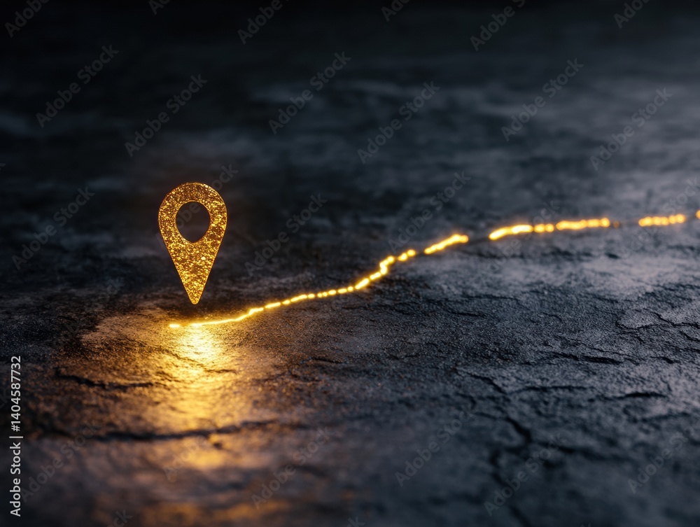 Leinwandbilder digital transformation roadmap illuminated golden gps pathway visualizing strategic innovation and s