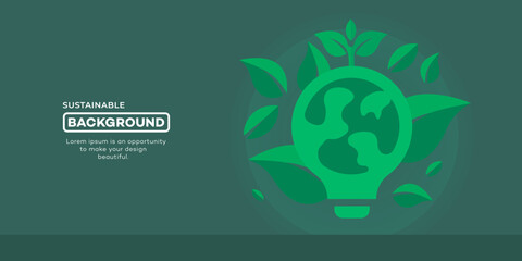Green leaves background presents eco energy concept and sustainable resource with ecology theme .